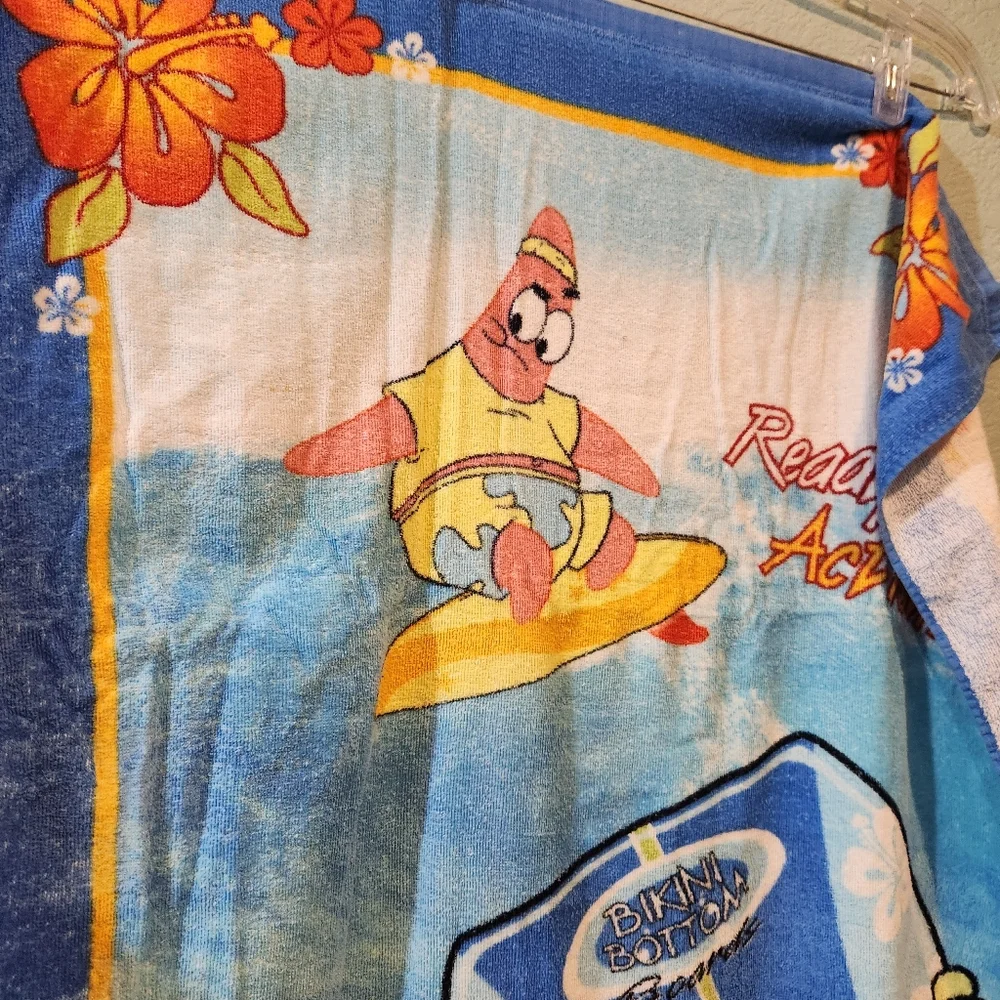 SpongeBob Squarepants & Patrick Star Ready For Action Surf Beach Bath Towel